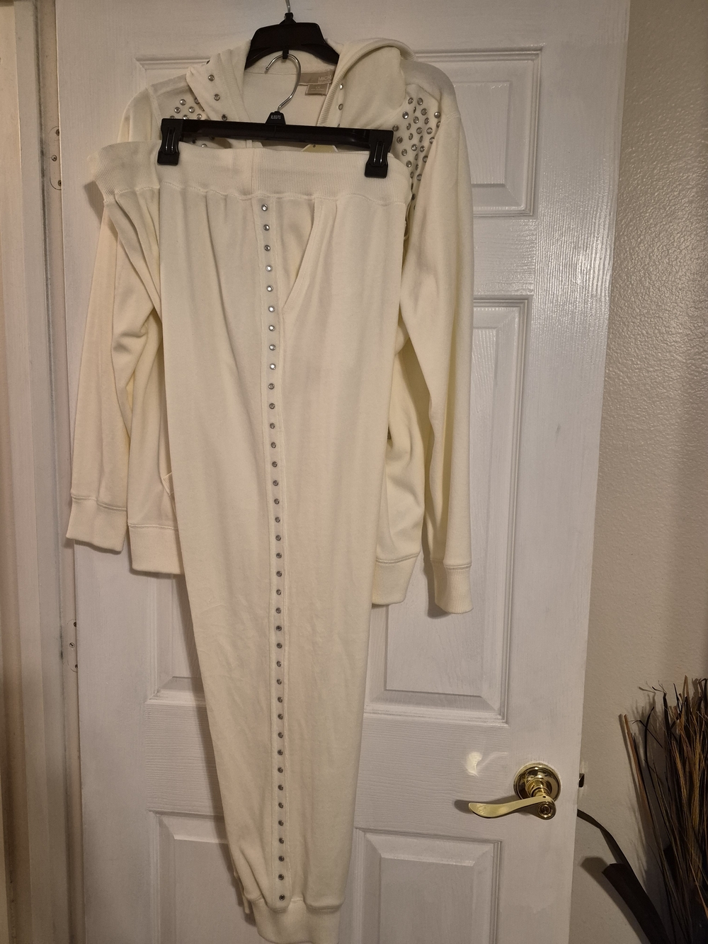 MICHAEL Michael Kors Cream Hooded Stud-Trim Sweater  Set